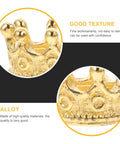 Close-up of Dope Vintage Style Crown Charms Set, gold tone alloy with intricate detailing, ideal for jewelry making and DIY accessories.