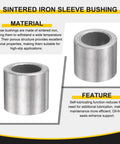 Top Shelf Twenty Piece Sintered Iron Sleeve Bushings 12 Mm Bore 18 Mm Outside Diameter 15 Mm Length Self Lubricating Bearings close-up view.