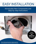 Hand holding a metal frame with motor in Bathroom Ventilation Grille Upgrade QuickKit With 60 CFM Fan Motor Quiet 2.5 Sones