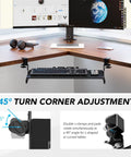Under Desk Keyboard Tray Pull Out With Sturdy Adjustable C Clamp Mount System 32.5 Inch Clamp Span 27.3 Inch Platform