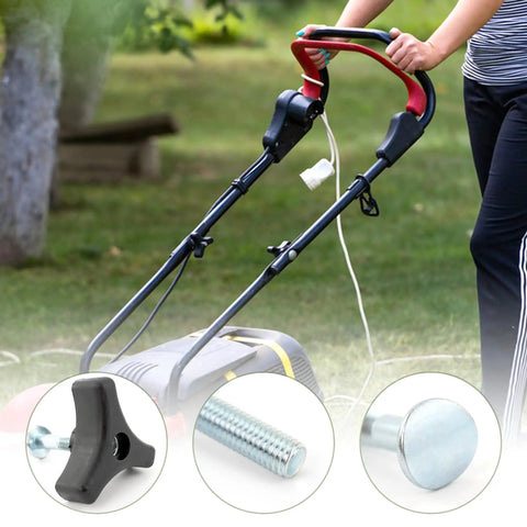 Two Pack Lawn Mower Handle Triangle Knob Kit With Bolts For Most Lawnmowers Lock Up Solid No Slip Threads Heavy Duty Carbon Steel Nuts
