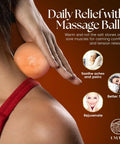 Cozy Himalayan Salt Lamp Bowl With Six Massage Balls shown massaging neck for tension relief