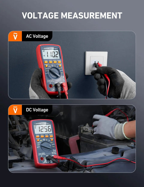 Digital Multimeter Pro Grade With True RMS And Auto And Manual Ranging, 4000 Counts Voltmeter measuring AC and DC voltage