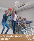 Eight Pack White Fire Sprinkler Head Guard Covers designed for protection during family activities near sprinklers.