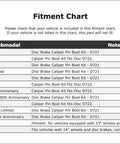 Fitment chart for Subaru Legacy Front Disc Brake Caliper Pin Kit 1997 2002 OE Replacement