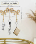 Three Bow Antique Gold Wall Hook Set Cast Iron Wall Mounted Hangers For Coats Bags Towels And Decor Elegant Rustic Finish