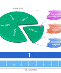 Green magnetic fraction circles and blue tiles from Magnetic Fraction Tiles And Circles Set For Preschool And Elementary Math 102 Piece.