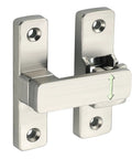 90 180 Degree Flip Door Lock Latch With Nighttime Glow for interior and exterior gates, silver zinc alloy material, side view