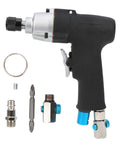 Compact Pneumatic Air Impact Wrench With 40Nm Kick And Double Hammer Setup, 12000 RPM Zero Fuss Workhorse For Furniture Assembly And Handyman Tasks Featuring Seesaw Switch, side view with accessories.