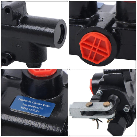 2750 PSI Hydraulic Log Splitter Directional Control Valve With Auto Return Detent Lever And 21 GPM Flow SAE Inlet And Outlet