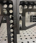 Hassle Free 5/8 Quick Release Ball Lock Pins For Modular Welding Fixture Tables 4 Pack Heavy Duty Steel Workholding Clamps in use.
