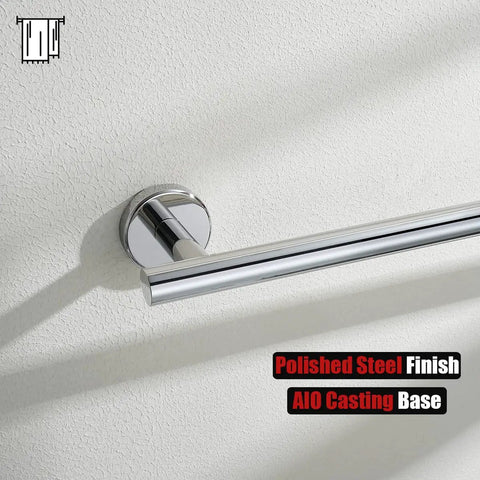 Chrome Towel Bar 27 Inch Built Tough 304 Stainless Steel 0.8mm Tube Wall Mount Towel Holder With Polished Finish Usable 24 Inch Length