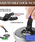 Adjustable lock-nut and wrench from 5 Piece Wood Carving Disc Set For 4 Inch Or 4.5 Inch Angle Grinders With Five Eighths Inch Arbor