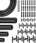 Epic 84 PC Silicone Vacuum Hose Kit With 6.6 Ft Hoses And 80 Connectors For Cars And DIY Auto Projects with varied hose sizes