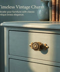 12 Pack Brass Cabinet Knobs With Backplates Antique Vintage Retro Style installed on a drawer showcasing timeless brass elegance