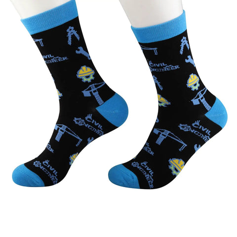 Two Pairs Civil Engineer Socks For Men And Women A Dope Gift For Civil Engineering Fans Graduation Or Office Wear Soft Cotton Blend