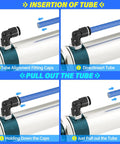 Reinforced Polyurethane Blue Air Hose With 12Mm Outer Diameter, 10 Meter Length, 8Mm Inner Diameter inserted in fitting caps