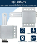 4 Pack Heavy Duty Galvanized Steel Garage Door Side Lock Latch Inside Double Deadbolt Assembly features non-slip PVC handle.