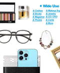 Assorted items including glasses, necklace, phone, and makeup near 6x10 Inch Bubble Mailers 50 Pack Self Sealing Waterproof Padded Mailers