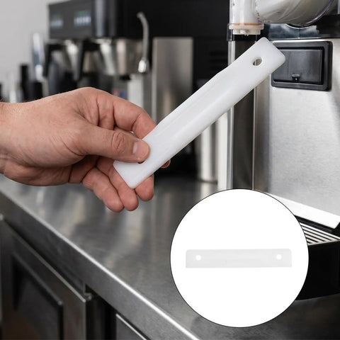 Wear-Resistant Replacement Scraper Blade For Slush Machines Metal Ice Machine Spare Part No-Fuss Easy-Install Universal Blade For Granita Dispensers In Cafes Commercial Beverage Equipment Accessory, white blade installed