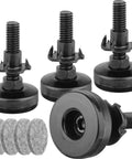 Heavy Duty Furniture Levelers Set 4 Pack Adjustable Leg Levelers With Beefy Base 1.75 Inch Steel Inserts 3/8-16 Thread Black