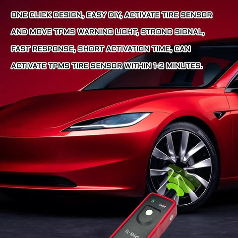 Ford TPMS Relearn Tool for 60 Plus Vehicles Easy Plug In Reset and Activation Device for F Series Trucks Fusion Edge Ranger Transit Explorer Bronco Mustang Hybrid MKZ and More, tire sensor activator with red car