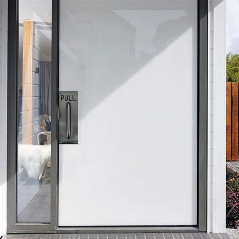 304 Stainless Steel Commercial Door Push Pull Plate Handle With Backing Plates 11.8 x 3.2 Inch Plate, 20 Cm Handle Length, 1.9 Cm Diameter, Built To Last, Easy To Install, Fits Metal Doors, Wood Doors And Composite Doors on white pull door