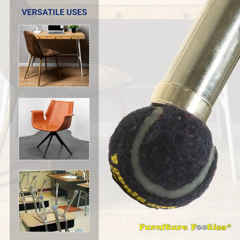 Heavy Duty Tennis Ball Chair Glides For Slick Smooth Floor Savers No Scratch Guards Easy Install Pre Cut Felt Pads Zero Hassle Furniture Foot Covers Stool And Patio Leg Caps 100 Pack on chair leg