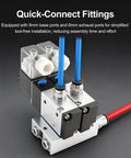 All-In-One Two-Station Solenoid Valve Manifold For Pneumatic Systems, 110V AC Three-Way Two-Position Air Valve With Double Solenoid, equipped with quick-connect fittings, Model 3V210-08
