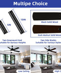 Diagram of 52 Inch Ceiling Fan With Light And Remote For Indoor Outdoor Use Matte Black Finish With Aged Walnut Blades options.