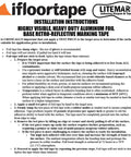 Installation instructions for Yellow Reflective Pavement Marking Tape For Outdoor Use Built Tough, 4 Inch By 150 Foot Roll Conforms To Rough Or Smooth Asphalt And Concrete Surfaces Heavy Duty Foil High Visibility Lane Marking Tape.