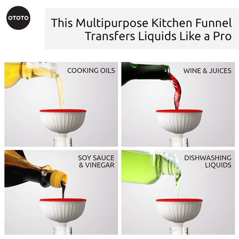 Cool Mushroom Shaped Silicone Funnel Foldable Kitchen Tool for easy jar and bottle transfers with wide mouth design