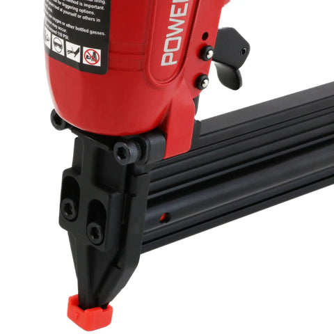 Close-up of 18 Gauge Straight Strip Brad Nailer That Works Like A True Straight Shooter for fast finish carpentry.