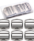 Ten Pack Heavy Duty Gunmetal Zinc Alloy Ladder Lock Sliders For Adjustable Webbing Straps With Durable Quick Release Buckles