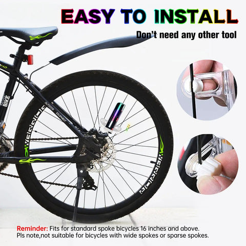 Next Level Ultra Bright Night Riding Wheel Lights For Bicycles Two Pack With 32 LED Patterns Waterproof on rear wheel