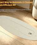 2x10 Inch Aluminum RV Floor Vent Cover With Magnet Assisted Removable Lid shown on wooden floor in khaki finish.