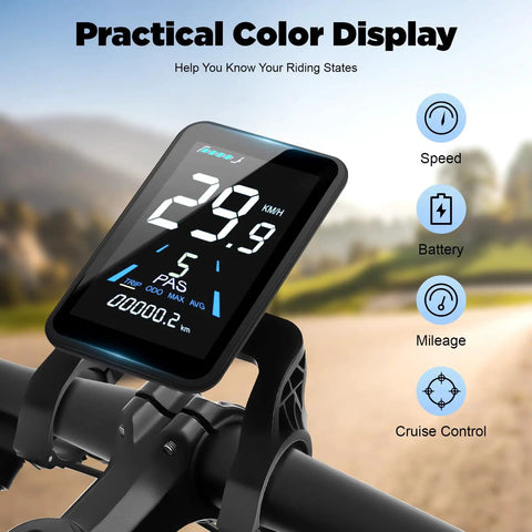 Brushless Electric Bicycle Controller Kit 36V And 48V 750-1200W With FOC Sine Wave For Ultra Quiet, Ultra Smooth Ride, Effortless City Commute, Weekend Cruisin, And Quick Performance Upgrades. LCD display on handlebar