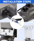 Installation steps for High Power Solar Street Light 400W Outdoor With Dusk Till Dawn Sensor 30000 Lumens 6000K LED