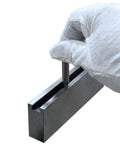 Heavy Duty Steel Pin Gauge Set Minus Gage M0 50-Piece with gloved hand demonstrating gauge placement
