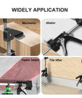 EnryKuo 15.5in laborsaving arm jack 2-pack; black metal furniture lifters for cabinets and tile.