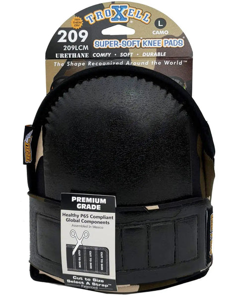Ultra Soft Camouflage Knee Pads With Non Slip Neoprene Straps Large Size Rugged Worksite Gear Ergonomic Fit front view