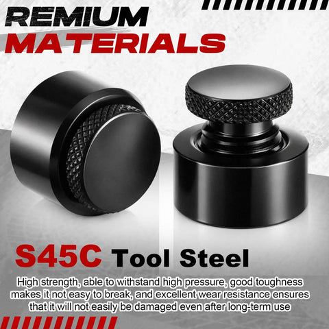 4 Pack Adjustable Screw Jacks Set 0.79 To 1.18 Inch Range Steel Machinist Jack Stands With 1 Ton Capacity, close-up of S45C steel material