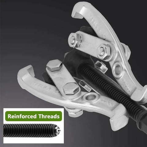 Heavy Duty 2 Jaw Gear Puller Adjustable Bearing Separator Tool For Wheel Hub Removal Forged From Solid Steel with reinforced threads.