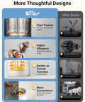 All-In-One Baby Food Maker Steamer And Blender with steel blades, motor, double boiling, and presets compared to other brand inefficiencies.