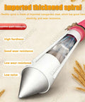 Close-up of Heavy Duty Pro Grade Screw Conveyor Grain Auger with imported thickened spiral and wheat illustration.