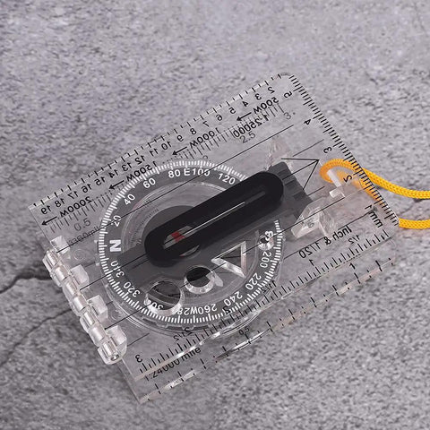 Clear Acrylic Map Compass With Ruler And Map Measurer Scales Baseplate Orienteering Navigator for outdoor hiking and camping.