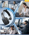 60 Hour AI Noise Canceling Bluetooth Wireless Headset With Mic For Trucks And Office Use in various professional settings
