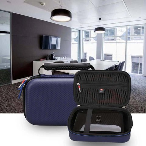 Tough As Nails Protective Case For Halo Bolt 58830 57720 And Acdc Max 55500Mwh Jumpstarter featuring a sturdy blue shell and mesh pocket.