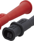 UL CAT IV Insulated Alligator Test Probe Clips For TA80 Probes With Slide On Connection And Finger Guards CAT III 1000 V Rated Durable Electrician Grade Probes Accessories, red and black clips side by side.