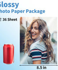 Glossy Photo Paper 8.5 x 11 Inches, 180gsm 48lb, 36 Sheets For Inkjet Printers, Instant Dry Finish, in packaging comparison